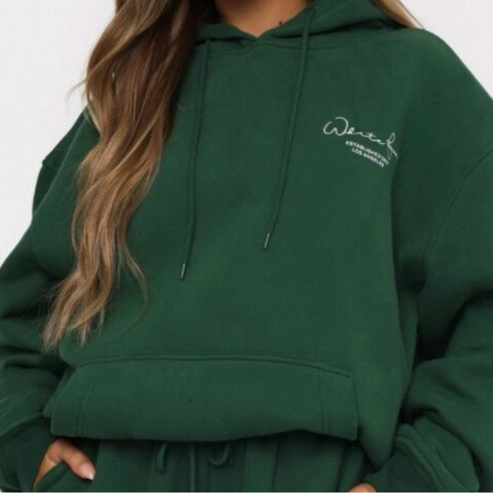 Real White Fox Boutique Forest Green Hoodie